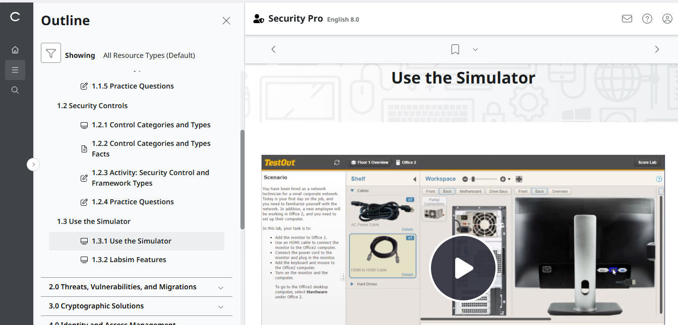 TestOut Security Pro for Security+ (SY0-701) - 12 Month Access