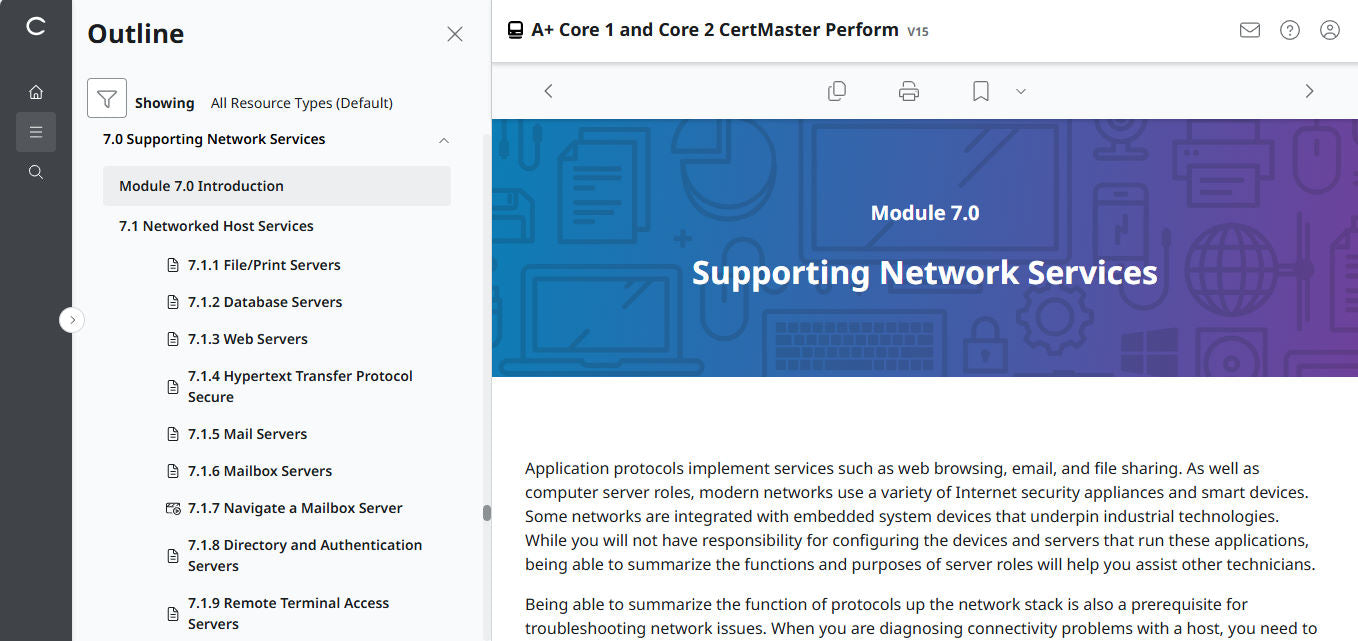 CompTIA A+ Core 1 & 2 CertMaster Perform  (V15)